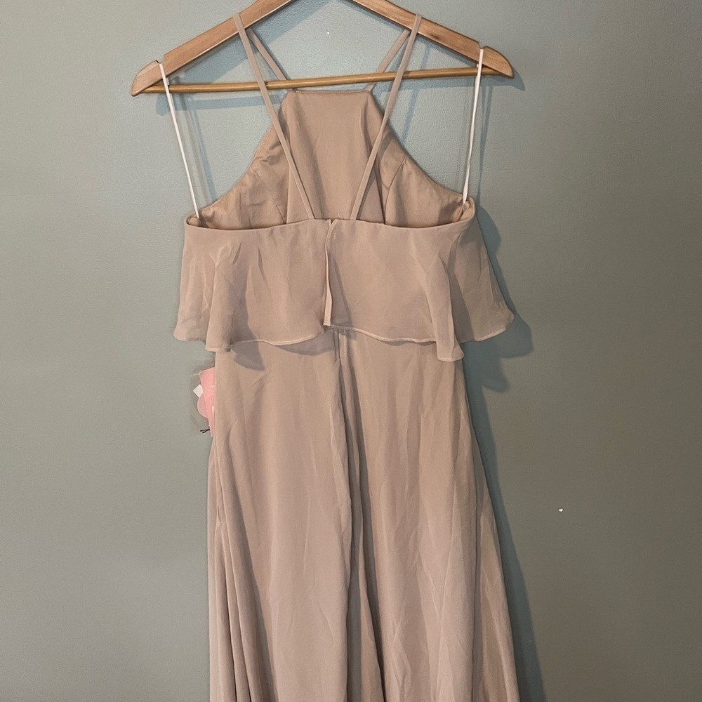 NWT Birdy Grey Jules Chiffon Bridesmaid Dress - Taupe - Picture 6 of 11